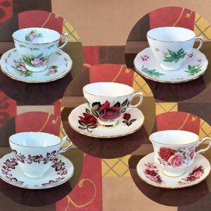 Lot Of Five Teacups And Saucers